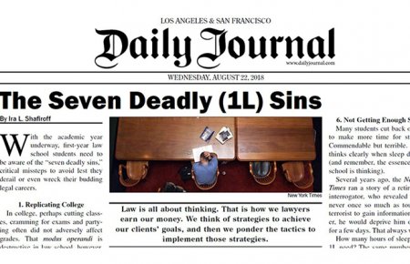 Image - Daily Journal Header for Professor Shafiroff's Seven Deadly 1L Sins